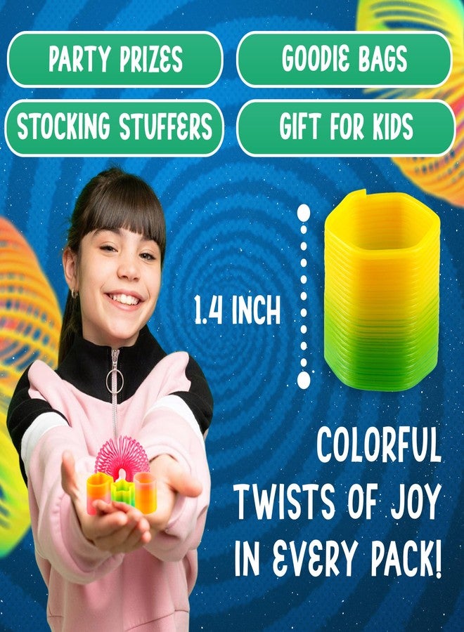 Bedwina Rainbow Spring Toy Assortment - (Pack of 30) Mini Plastic Coil Spring Toy - Bright Colors and Shapes, Goody Bag Filler, Party Prizes and Stocking Stuffers for Kids - Image 3